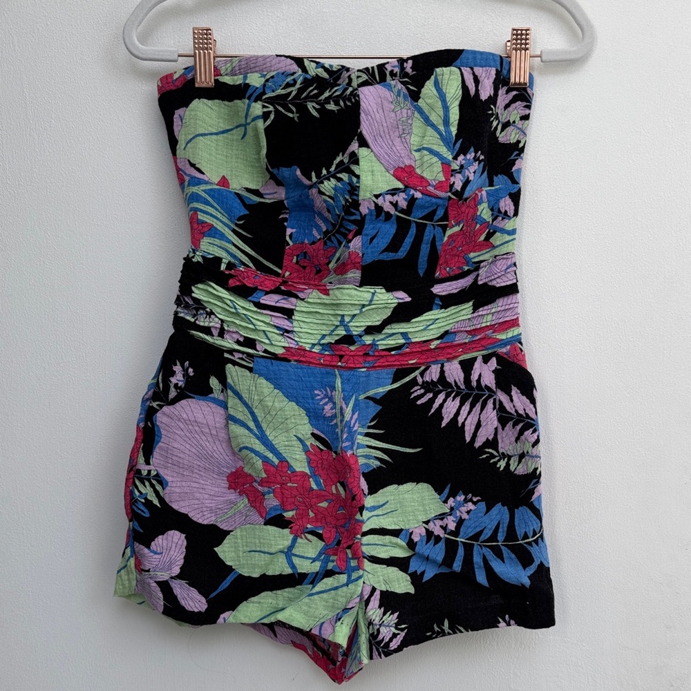 Urban Outfitters Kimchi Blue Strapless Floral Romper